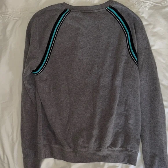 Victoria's Secret Gray Crewneck Sweater with Black and Blue Stripes - Picture 7 of 7